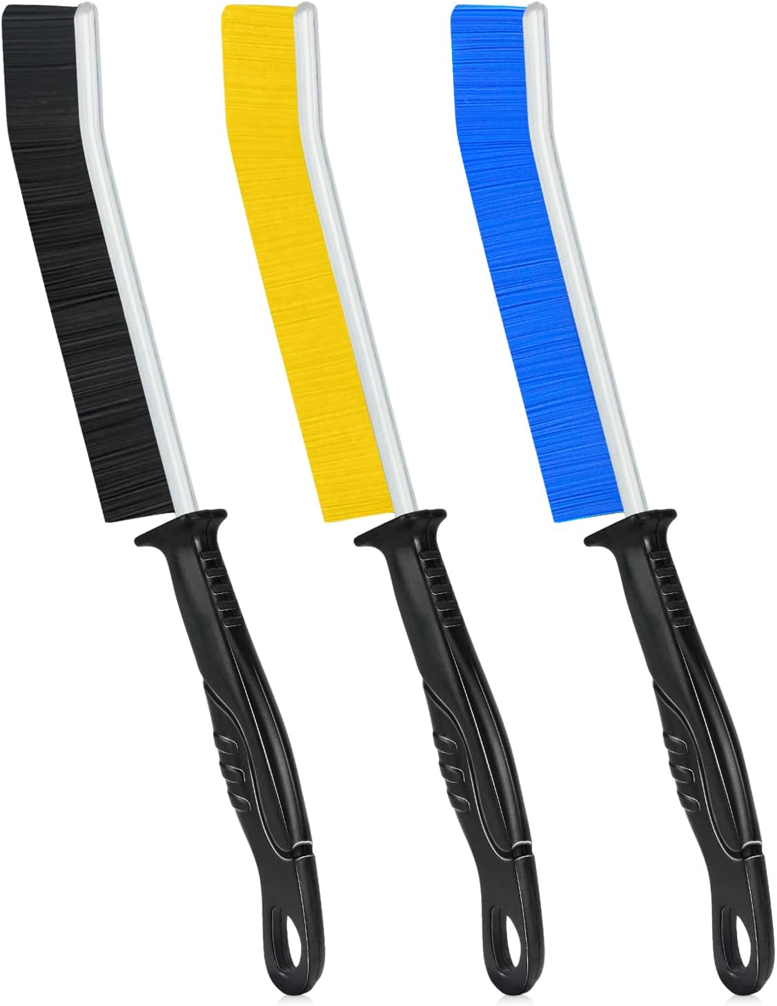 Crevice Cleaning Brush, 3pcs Long Handle Scrubbing brush, Grout brush, Multifunctional Bathroom Tile Groove Gap Thin brush for Narrow Corners in home Kitchen and Window Groove