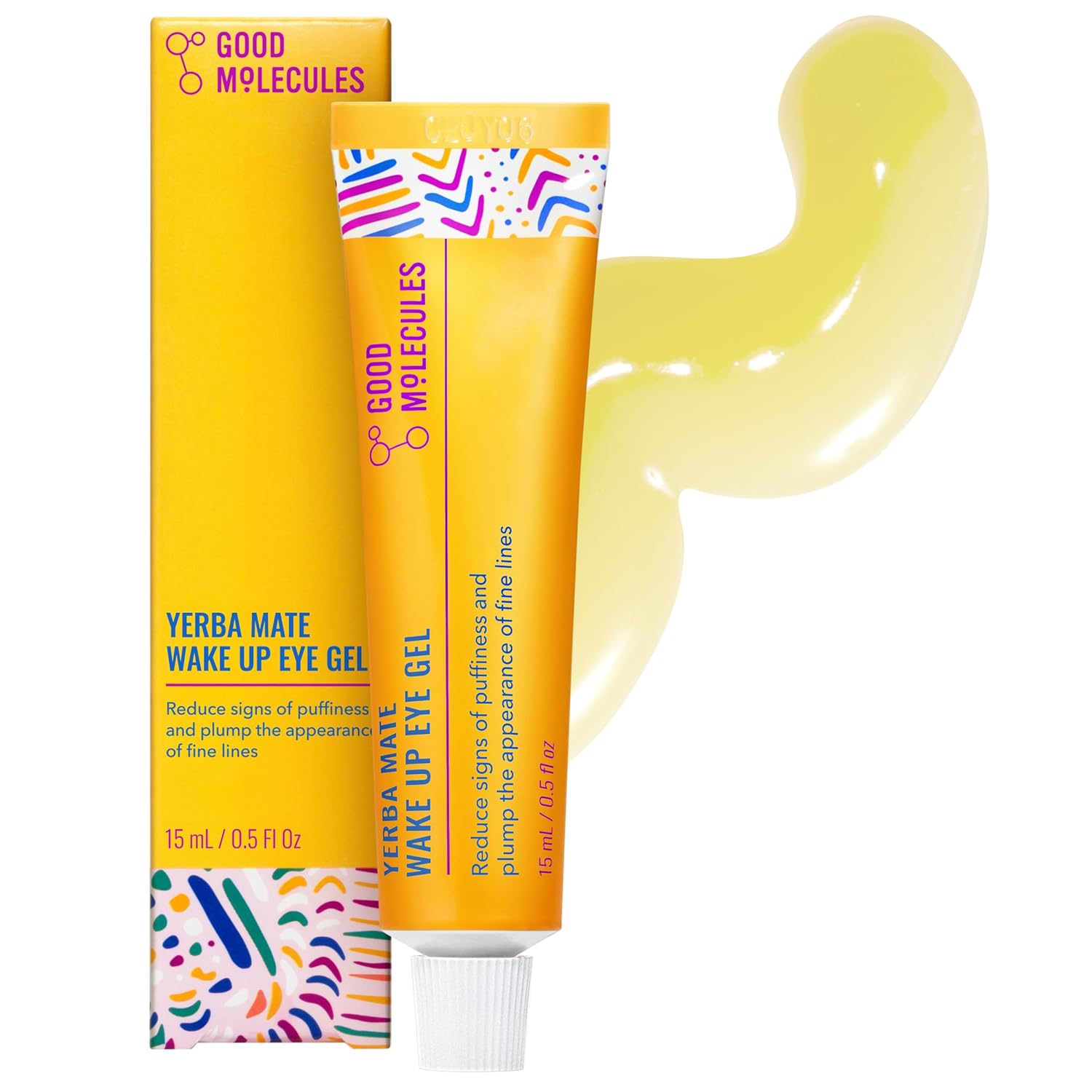 Good Molecules Yerba Mate Wake Up Eye Gel – Hydrating Under Eye Gel Cream with Hyaluronic Acid and Caffeine – Target Dark Circles and Puffiness – Skin Care for Face