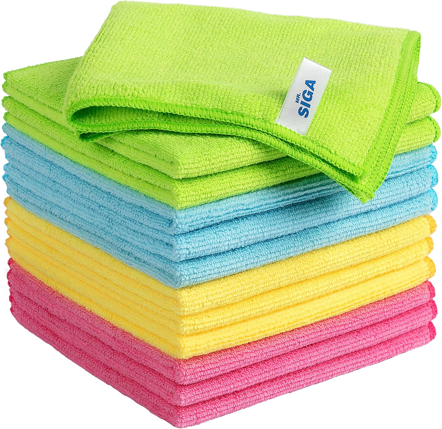 MR.SIGA Microfiber Cleaning Cloth,Pack of 12, Size:32 x 32 cm