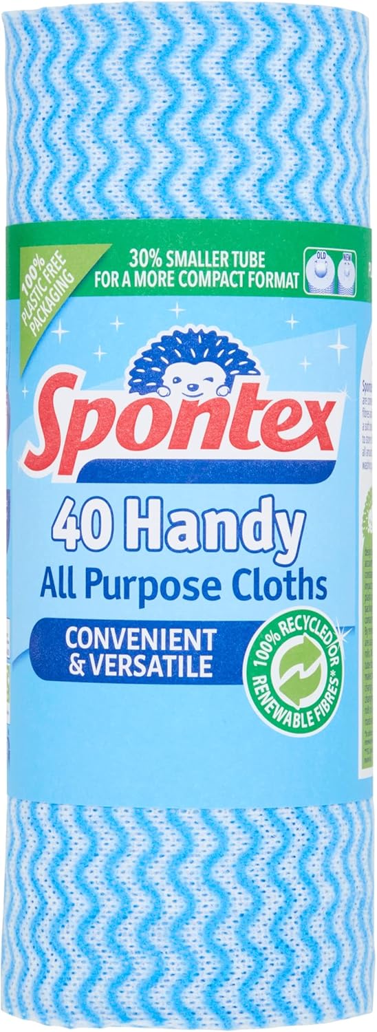 Spontex 40 Handy All Purpose Cleaning Cloths on a Roll