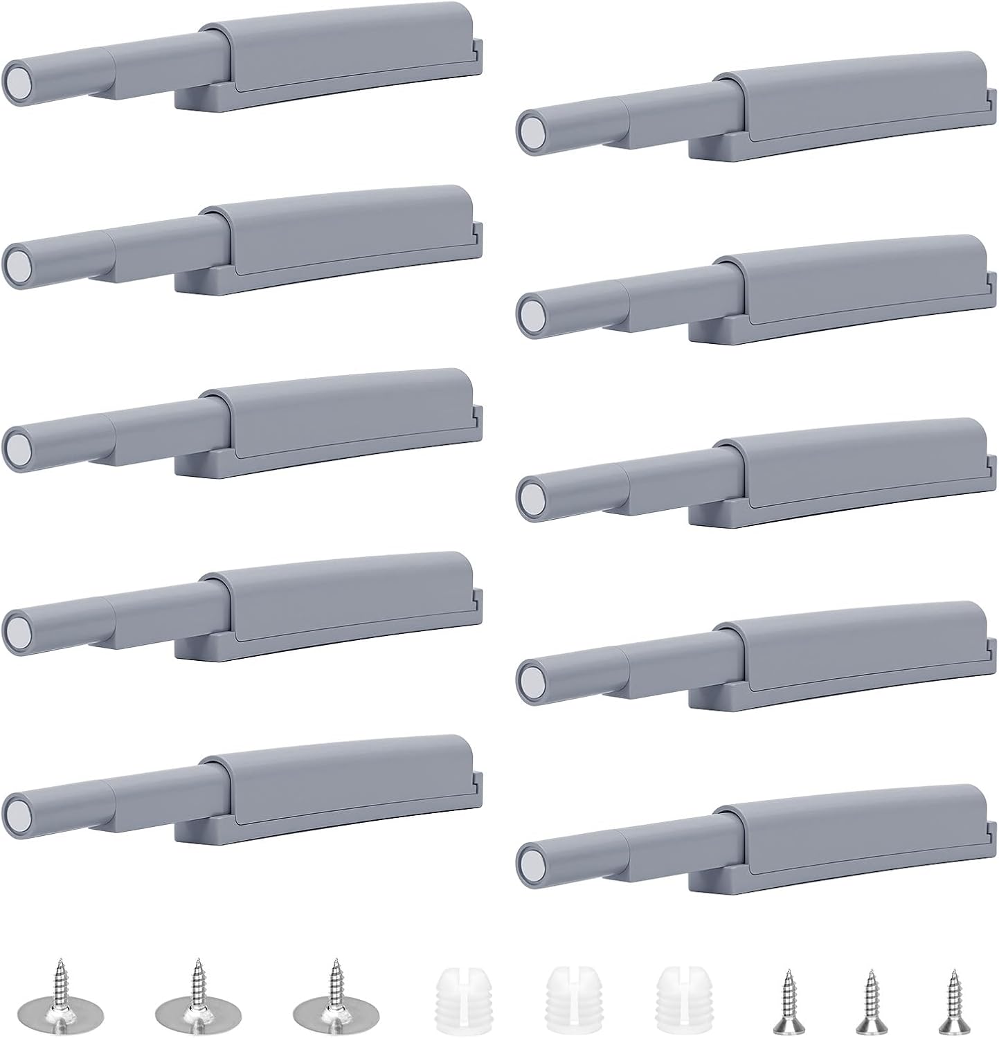 10pcs Magnetic Door Push, Soft Close Dampers, Magnetic Push Lock for Hidden Door, Push to Open Magnetic Push Latches System for Kitchen Cabinet Door Furniture Wardrobe Drawer