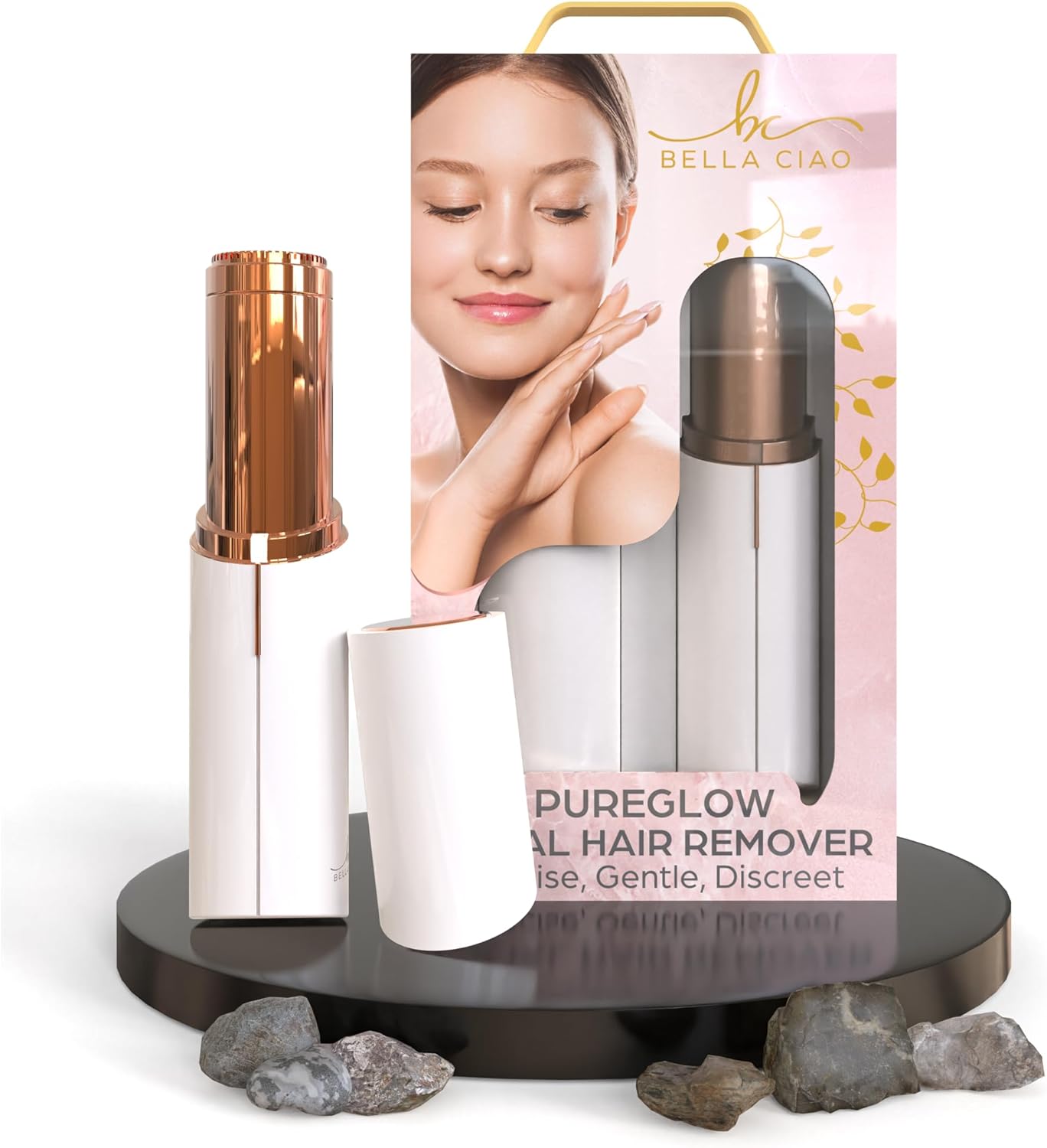 Bella Ciao Facial Hair Removal for Women Device, White | Precise, Gentle Beauty & Personal Care Products for Ladies | Flawless Touch Facial Hair Remover for Women w/LED Light | Face Razors