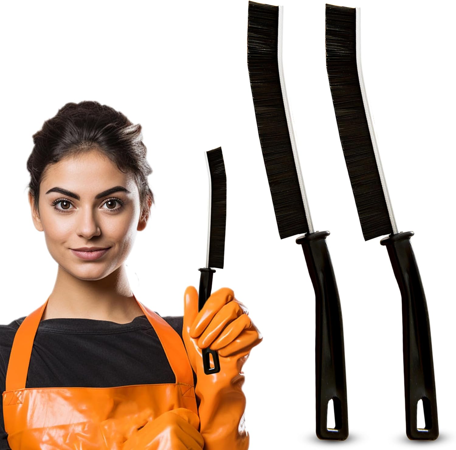 Crevice Cleaning Brush 2 Pcs Hard Bristle Gap Cleaning Brush Tool For Narrow Corners In Home Kitchen Bathroom Tile And Window Groove,Grout Cleaner Brush (Pf-Xh065) (2pcs Black)