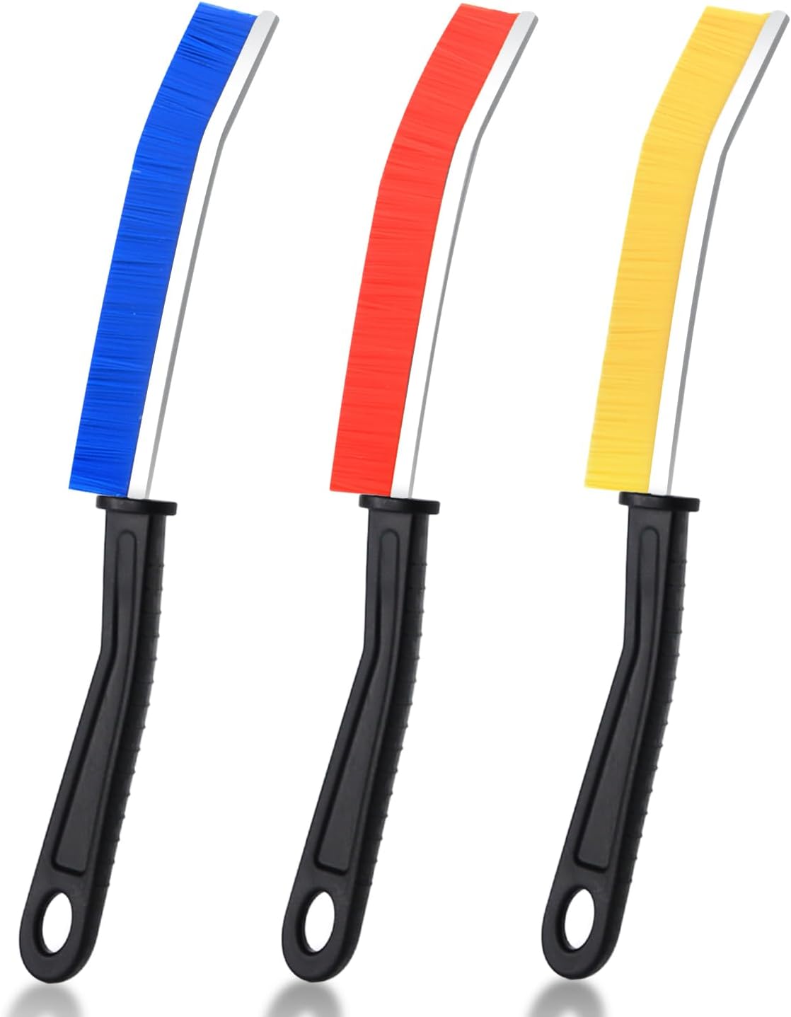 Crevice Cleaning Brush, Bathroom Tile Groove Gap Cleaning Brush,Premium Crevice Cleaning Tool Aluminum Support with 15° Angle,Home Kitchen Groove Gap Window Door (3PCS)