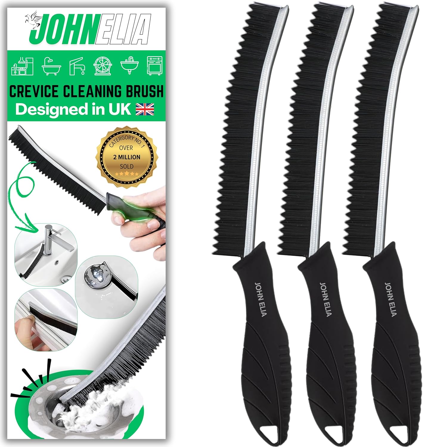 Crevice Cleaning Brush UK 3 Pcs Multifunctional Bathroom Cleaning Brushes For Small Spaces With Long Magic Brush Cleaner Grout Cleaner Brush – Groove Gaps Cleaning Brush – Cleaning Tool