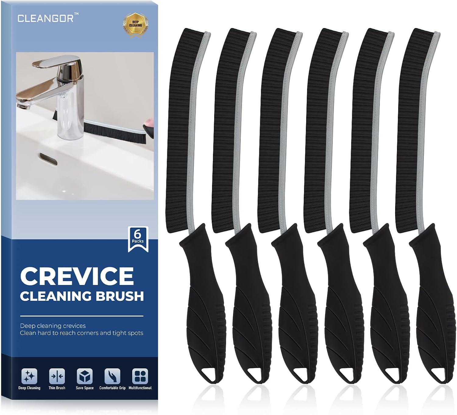 Crevice Cleaning Brushes UK, Grout Cleaner Brush for Small Spaces to Reach, Magic Brush, Bathroom Accessory, Cleaning Tools, Cleaning Supplies for Shower, Toilet, Sink, Tile