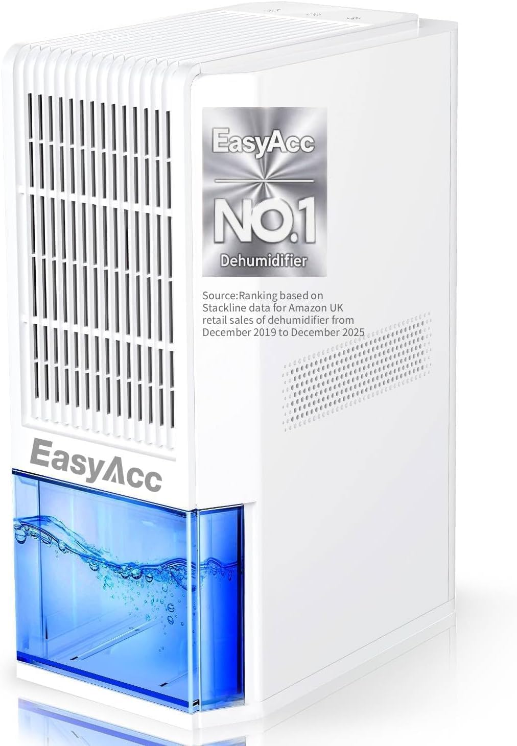 EasyAcc® Reusable Dehumidifier for Bathroom-1.3L/Day Dehumidify for 30㎡ [Tech Breakthrough] ＜10-15℃ Still Efficient Dehumidification Against Mold & Damp for Bathrooms, Closets -2000ml Tank Q22