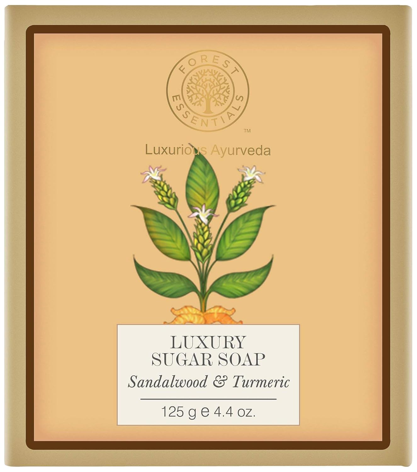 Forest Essentials Sandalwood and Turmeric Luxury Sugar Soap, 125g