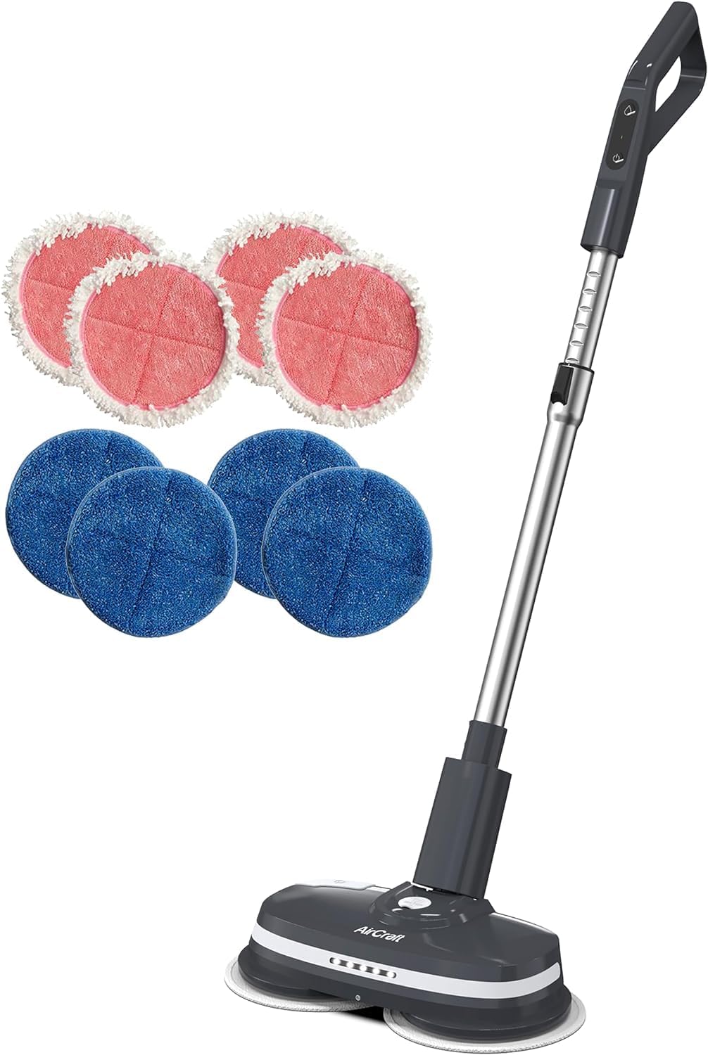 PowerGlide Cordless Rechargeable Hard Floor Cleaner and Polisher Bundle with 8 Cleaning Buffing Pads, Perfect for Wood, Tile, Laminate and Hard Floors