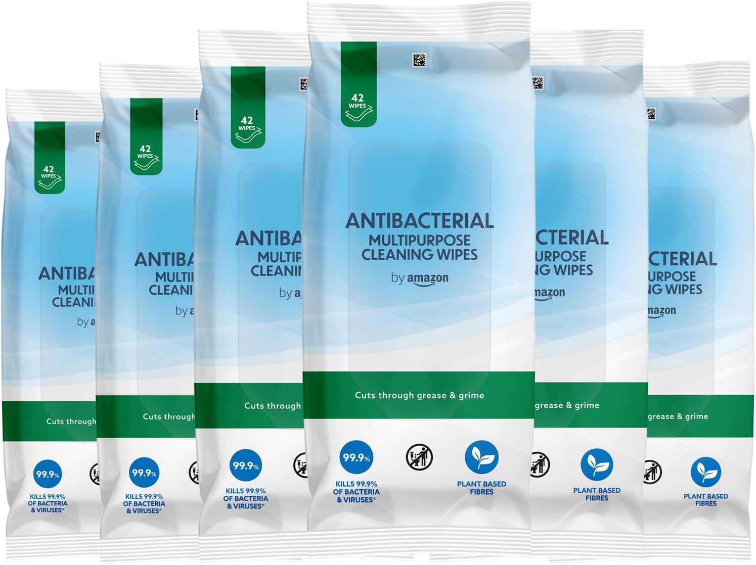 by Amazon Antibacterial Multipurpose Cleaning Wipes, fresh, 252 Count, 42 count (Pack of 6)
